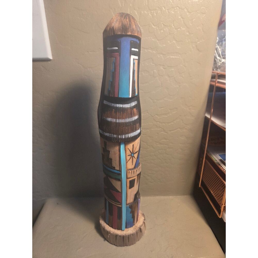 13" Navajo Shalako Kachina Carving Handmade Signed by Jason Thompson